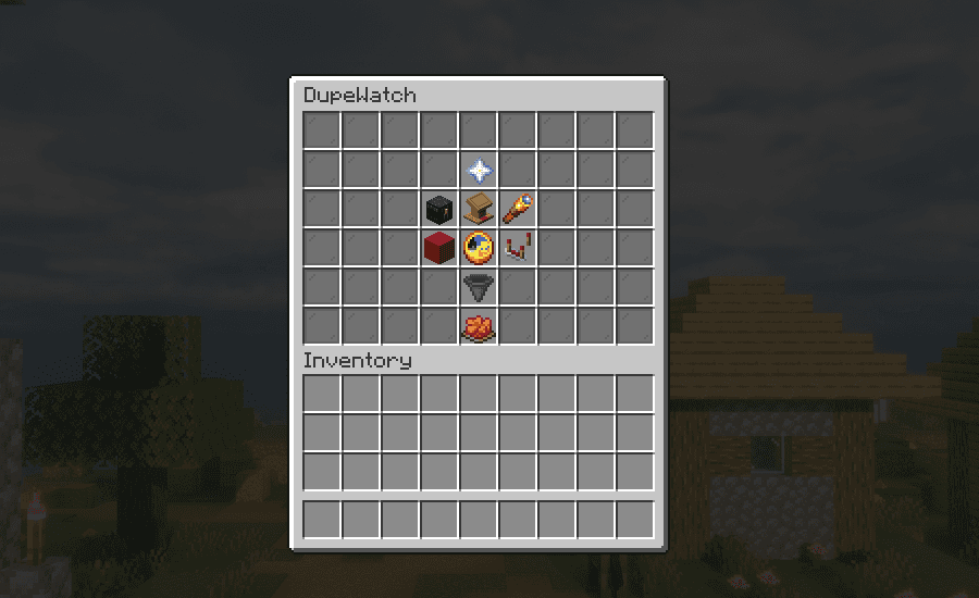 The DupeWatch in-game GUI opened with /dw